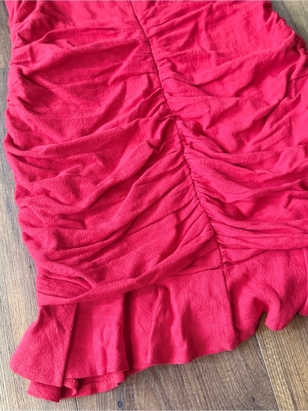 Alice Elle Regal World Mini Dress Red Ruched Ruffle Size 12 - Picture 8 of 9